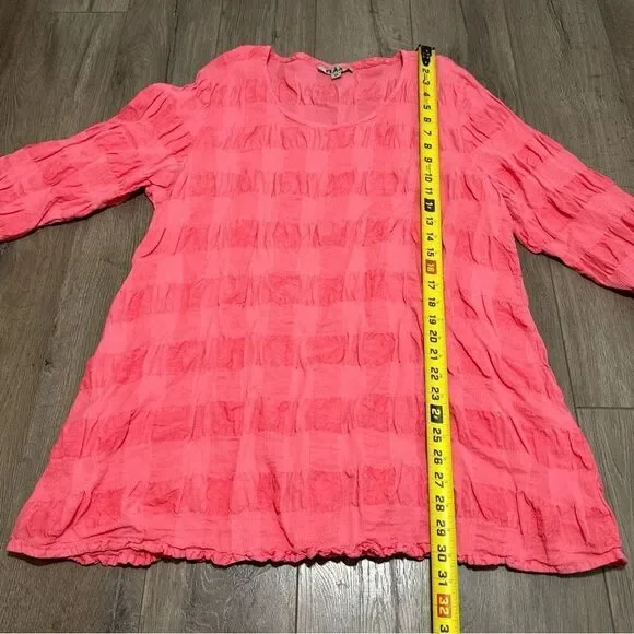 Flax Womens Textured Ruffle Linen Cotton Tunic Top Size Medium - Picture 8 of 8